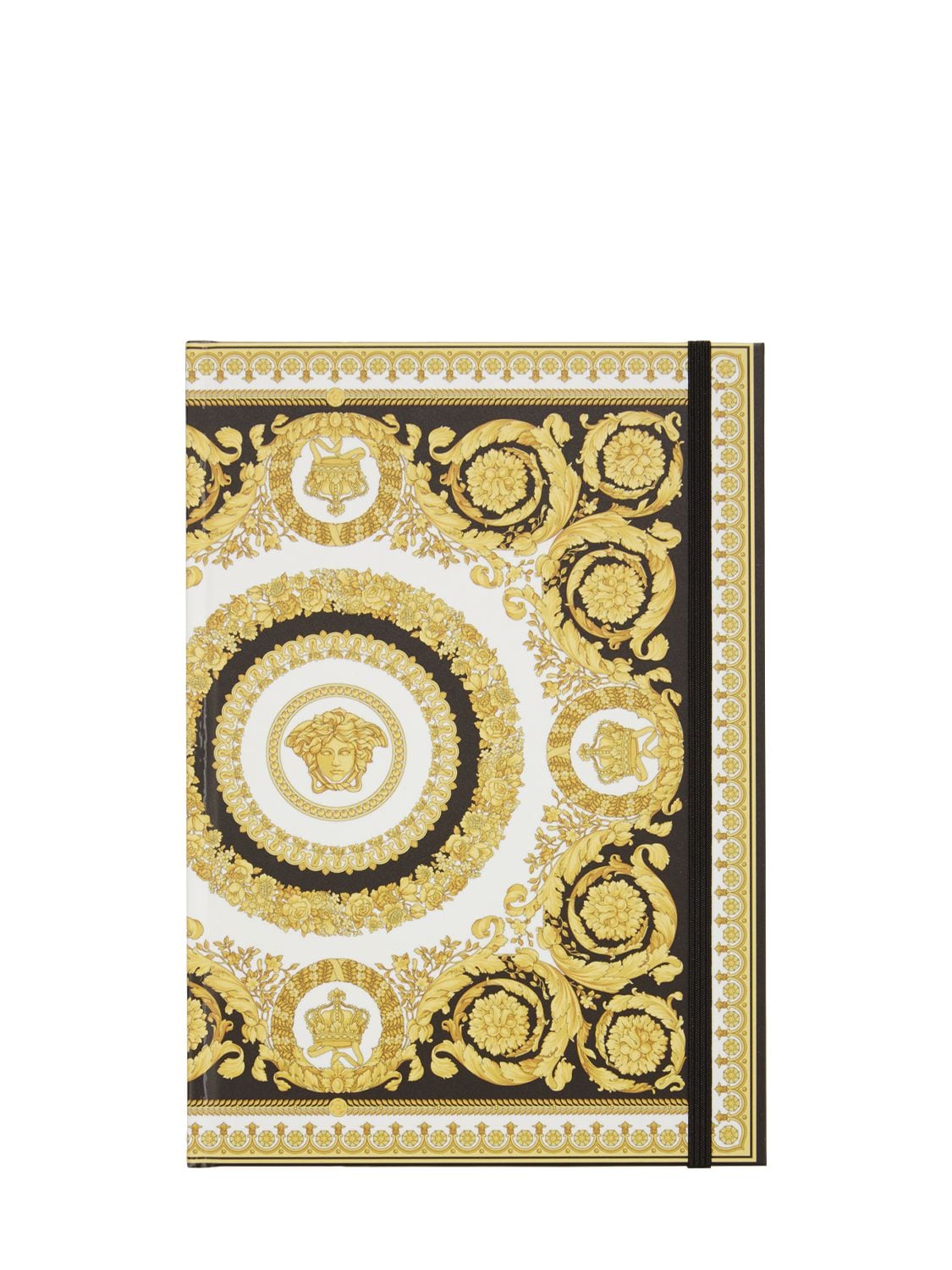 Versace Crete De Fleur Notebook In Gold Black